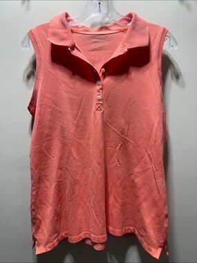 L.L. Bean Sleeveless Polo Tank - Coral